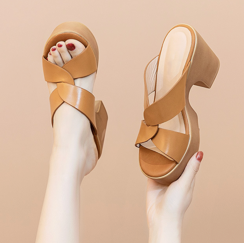 Chunky Heels Womens Sandals