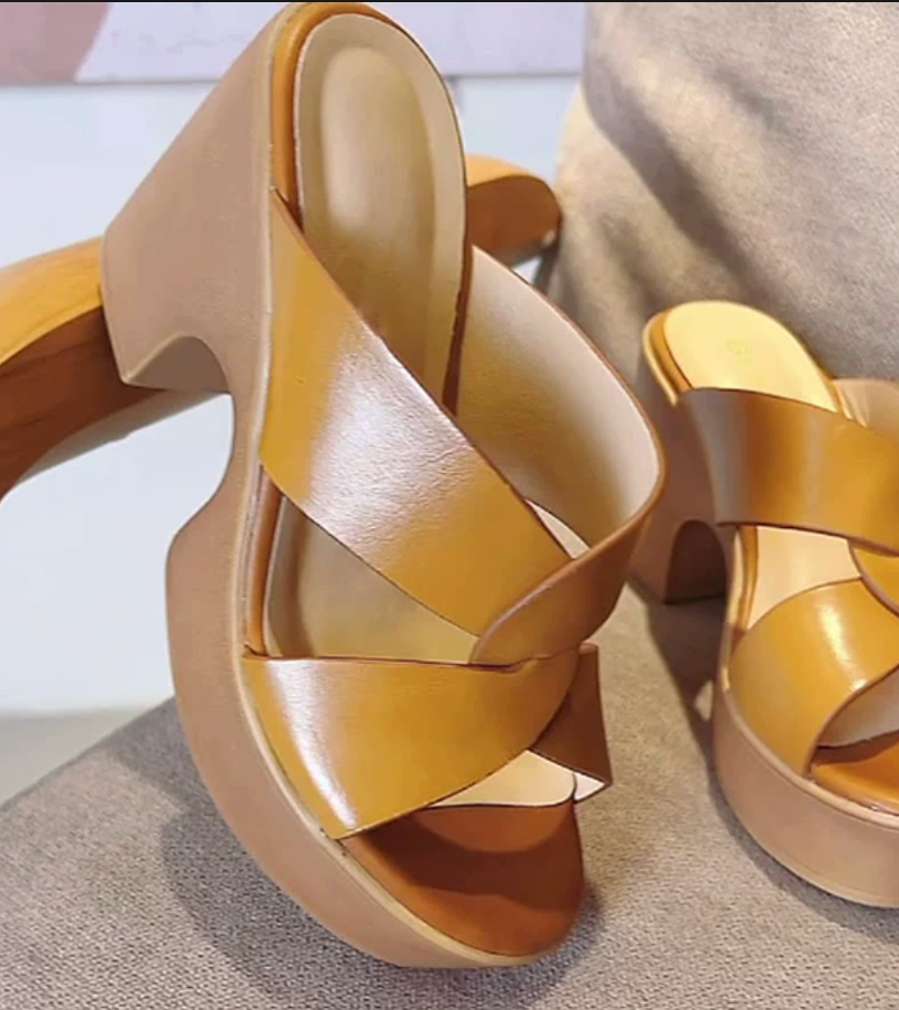 Chunky Heels Womens Sandals